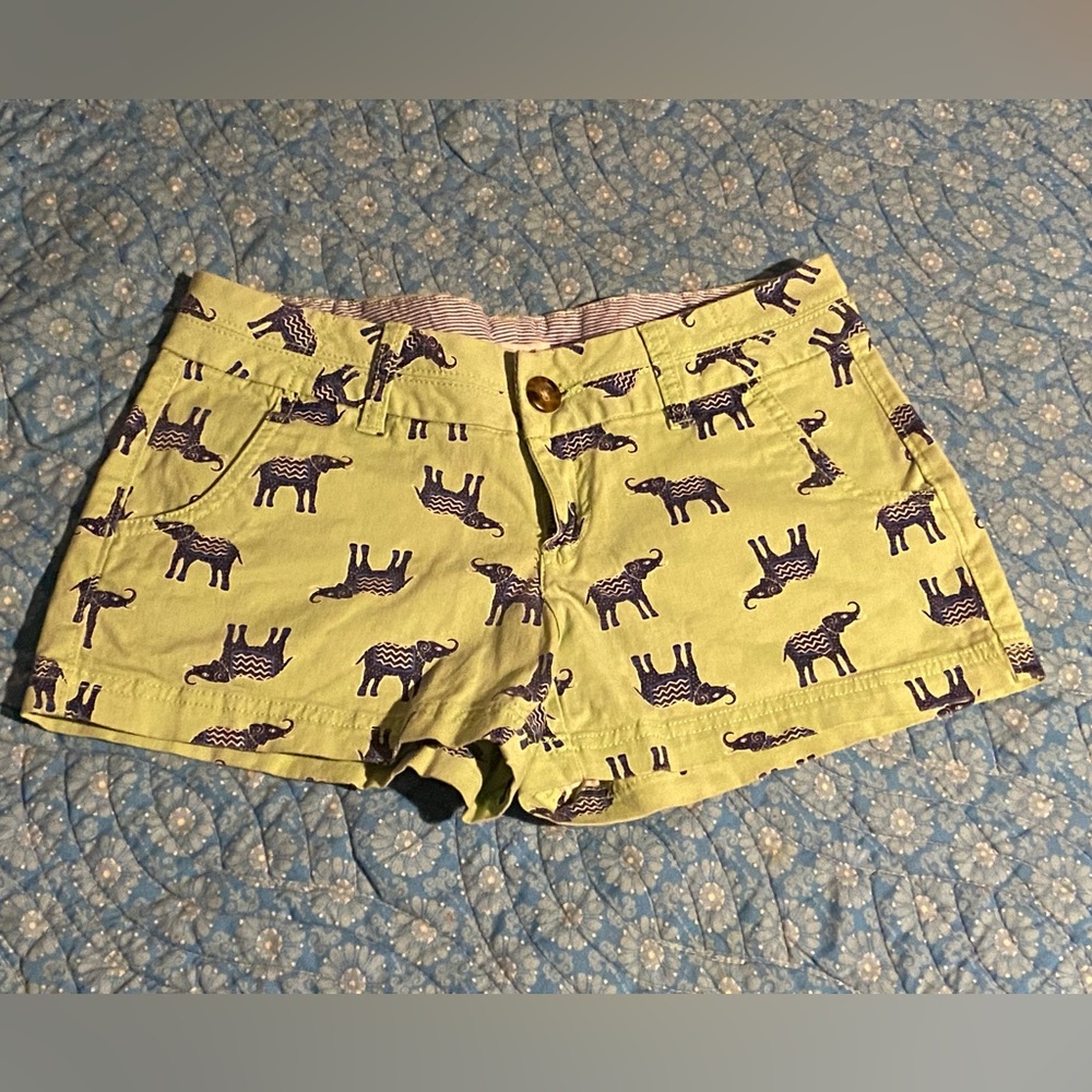 BUNDLE SALE 5/$25! Red Camel chino shorts,mint green/navy blue elephant print,3